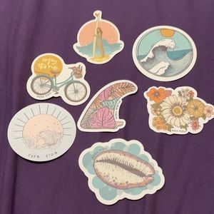 Six Genuine Pura Vida stickers